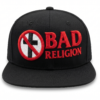 Gorra Bad Religion de edición premium negra visera plana de 6 paneles y poderoso bordado 3D Crossbuster