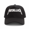 Gorra Metallica oficial negra de visera curva con panel liso y poderoso bordado 3D en blanco