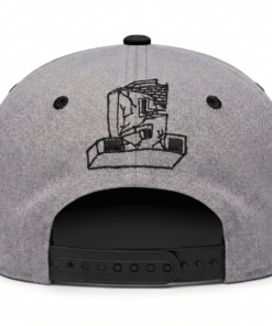 Parte trasera de la gorra Suicidal Tendencies gris con arte bordado y cierre snapback