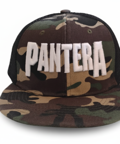 Gorra Pantera oficial camuflada visera plana de 6 paneles y sensacional bordado 3D blanco